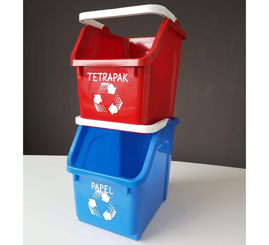 Contenedores de reciclaje apilables – Creatividad Positiva