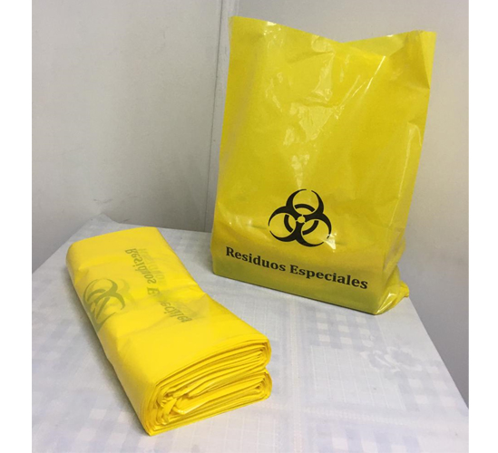 Bolsas amarilla para residuos especiales.