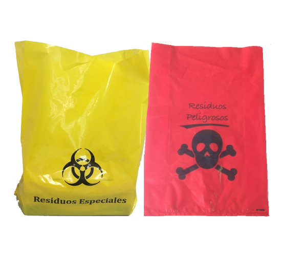 Bolsas para residuos especiales y peligrosos.