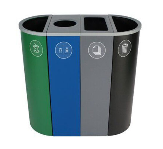 Contenedor de reciclaje Spectrum Cuádruple Slim