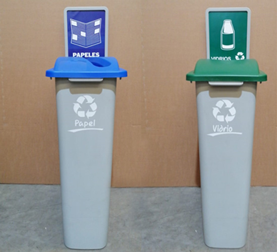 Contenedor de reciclaje Waste Watcher 87 L con letrero