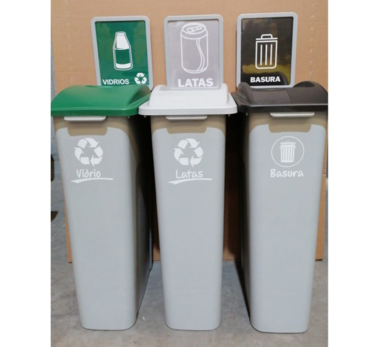 Contenedor de reciclaje Waste Watcher 87 L con letrero