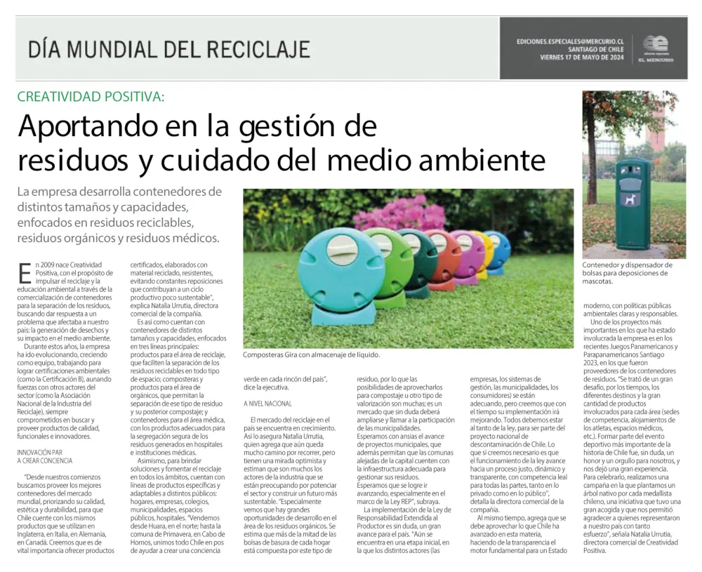 Día Mundial del Reciclaje: Creatividad Positiva en El Mercurio
