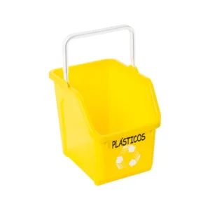 contenedor apilable de reciclaje 20 litros amarillo