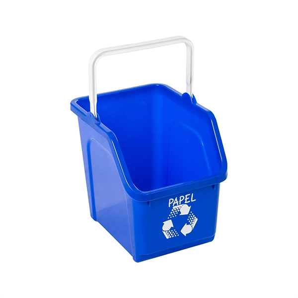 contenedor apilable de reciclaje 20 litros azul