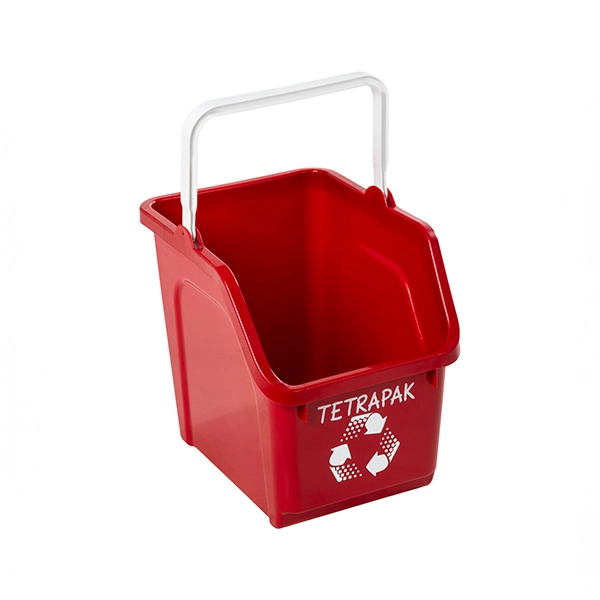 contenedor apilable de reciclaje 20 litros rojo