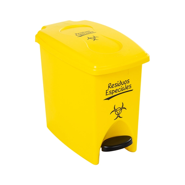 contenedor con pedal 10 litros amarillo