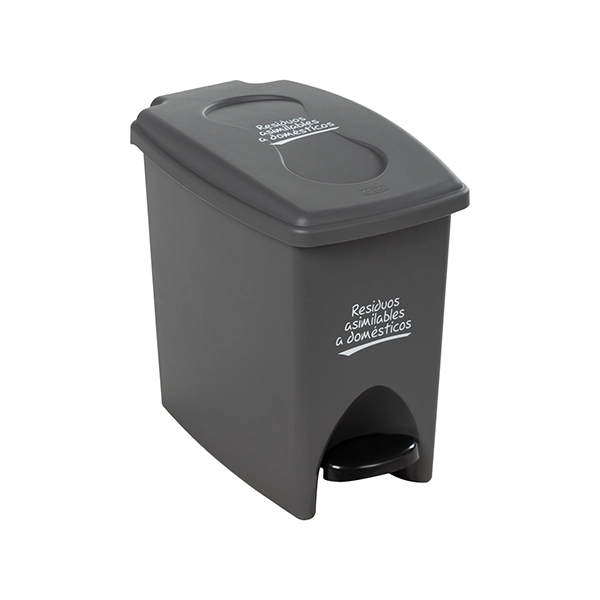 contenedor con pedal 10 litros gris