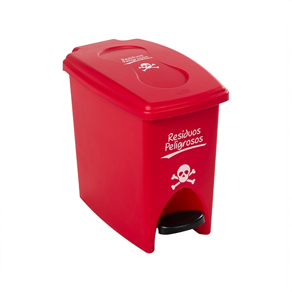 contenedor con pedal 10 litros rojo