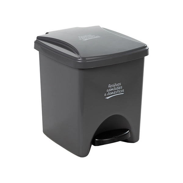 Contenedor con pedal 20 litros gris