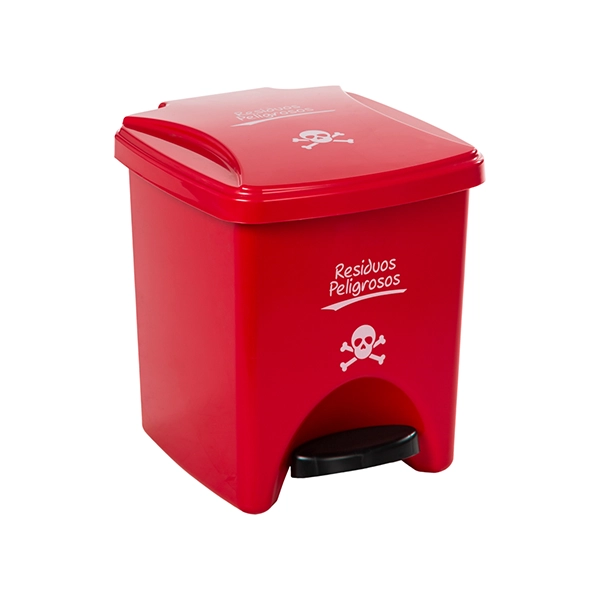Contenedor con pedal 20 litros rojo
