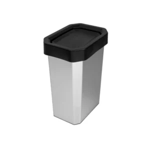 contenedor con tapa vaiven 26 litros metalizado