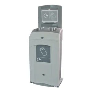 contenedor de 100 litros para reciclaje con letrero