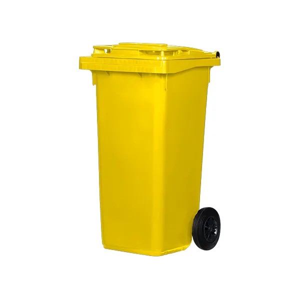 contenedor de 120 litros con ruedas para reciclaje amarillo