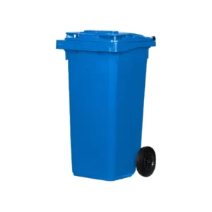 contenedor de 120 litros con ruedas para reciclaje azul