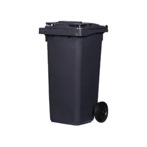 contenedor de 120 litros con ruedas para reciclaje gris oscuro