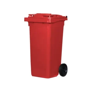 contenedor de 120 litros con ruedas para reciclaje rojo