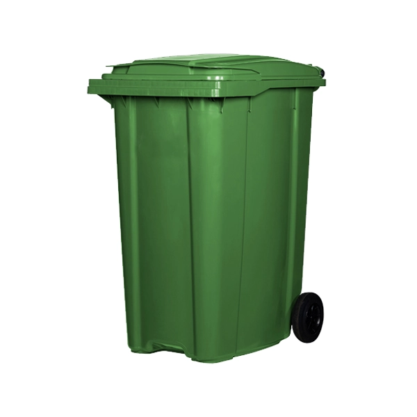 contenedor de 360 litros con ruedas para reciclaje verde