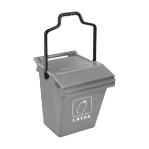 Contenedor de 45 litros con ruedas para reciclaje Easy Trolley gris