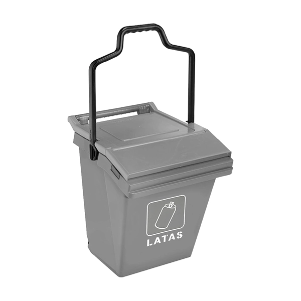 Contenedor de 45 litros con ruedas para reciclaje Easy Trolley gris