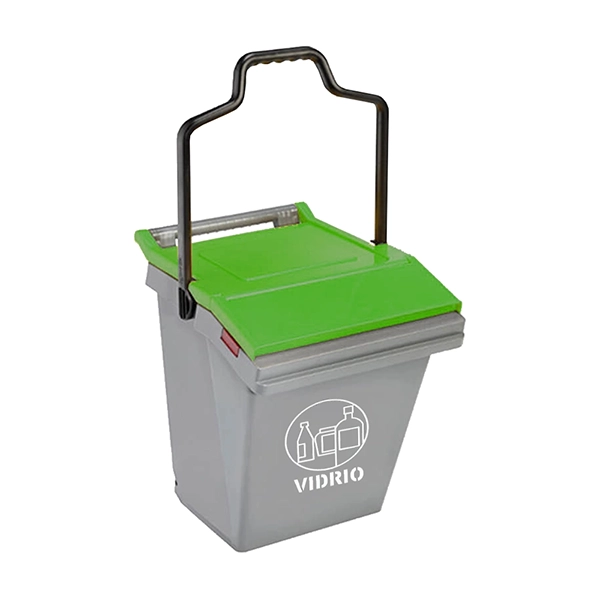 Contenedor de 45 litros con ruedas para reciclaje Easy Trolley verde