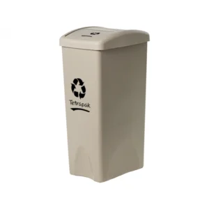 contenedor de 53 litros para reciclaje beige