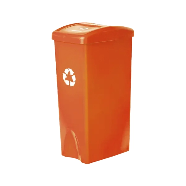 contenedor de 53 litros para reciclaje naranjo