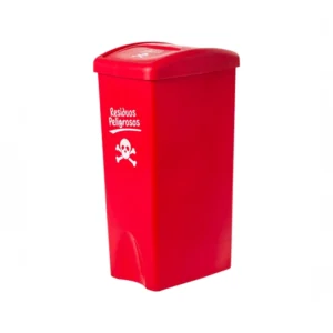 contenedor de 53 litros para reciclaje rojo