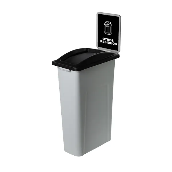 Contenedor de 87 litros para reciclaje Waste Watcher negro