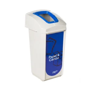 Contenedor de reciclaje 60 litros Trash azul papel y carton