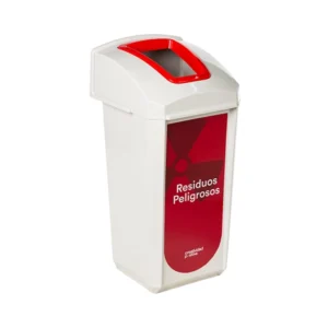 Contenedor de reciclaje 60 litros Trash rojo residuos peligrosos