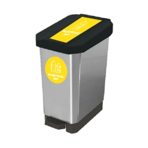 contenedor de reciclaje con pedal 44 litros metalizado