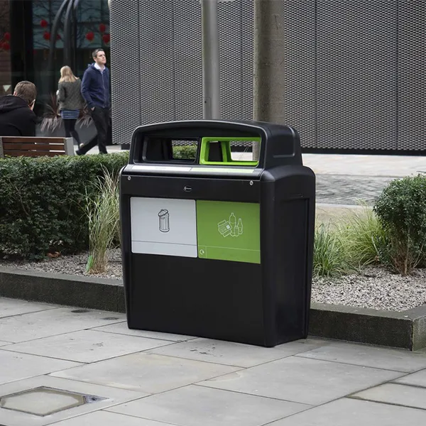 Contenedor de reciclaje exterior doble