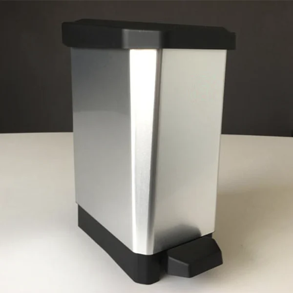 Contenedor de residuos con pedal 10 litros metalizado