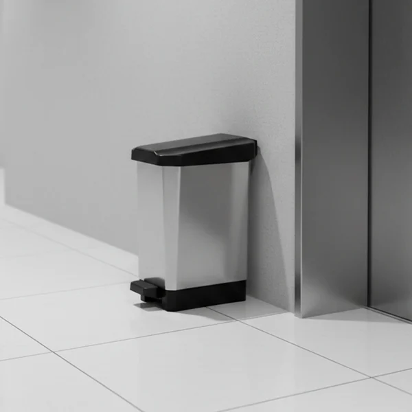 Contenedor de residuos con pedal 22 litros metalizado