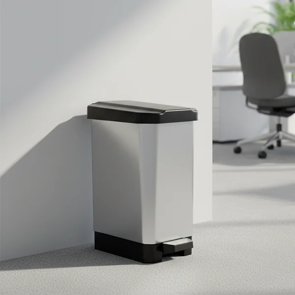 Contenedor de residuos con pedal 44 litros metalizado
