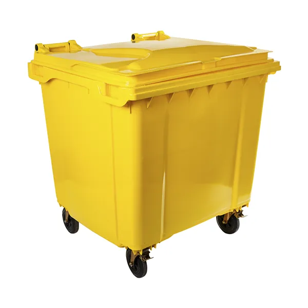 contenedor de residuos con ruedas 1100 litros amarillo