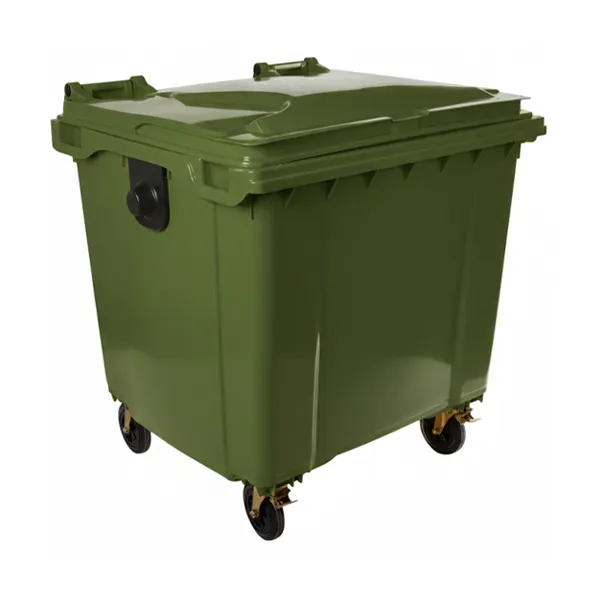 contenedor de residuos con ruedas 1100 litros verde