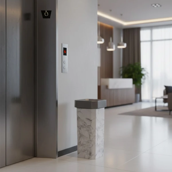 Contenedor de residuos símil mármol 10 litros