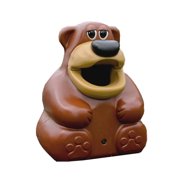 contenedor educativo de reciclaje con forma de oso