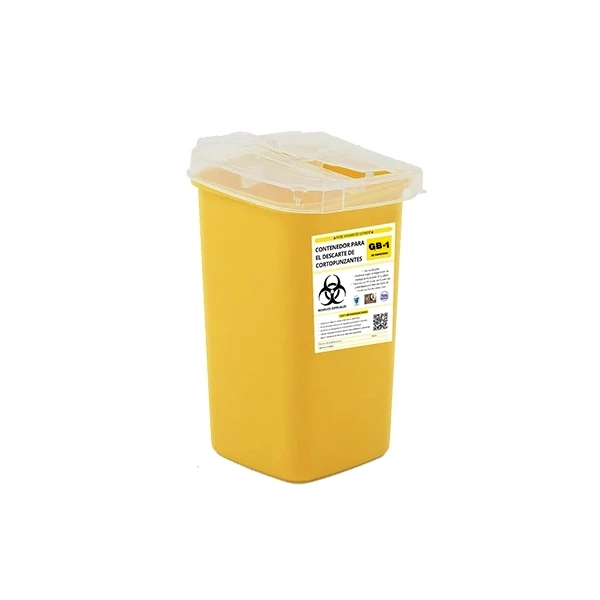 Contenedor para cortopunzantes 1 litro GB-1 amarillo