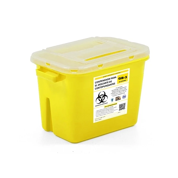 contenedor para cortopunzantes 3 litros amarillo GB-3