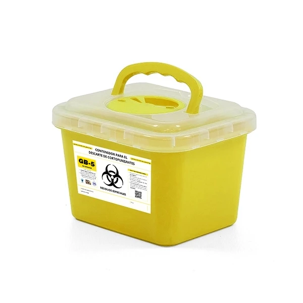contenedor para cortopunzantes 5 litros GB-5 amarillo