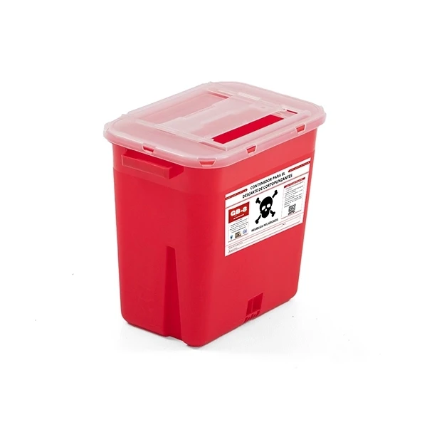 contenedor para cortopunzantes 8 litros rojo GB-8
