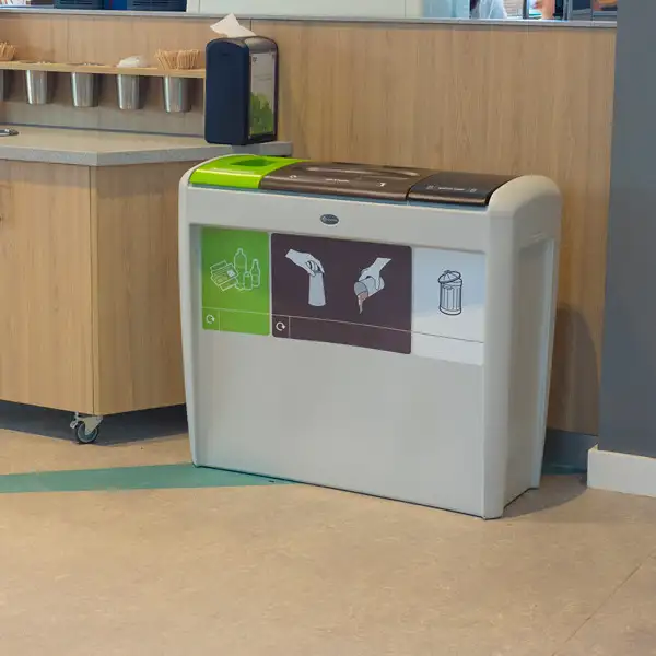 Contenedor para reciclaje con múltiple abertura