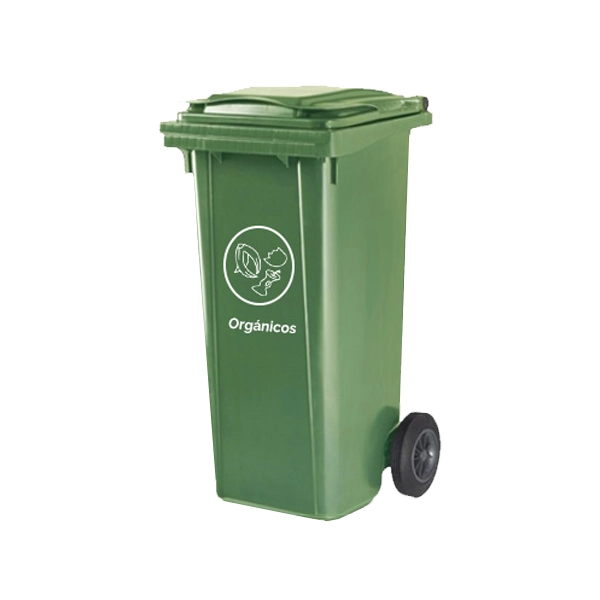 Contenedor para residuos orgánicos 120 litros verde