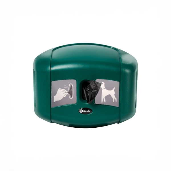 Dispensador de bolsas para fecas de perro verde