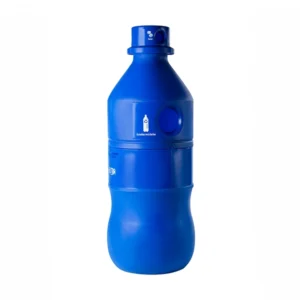 ecobotella de reciclaje azul