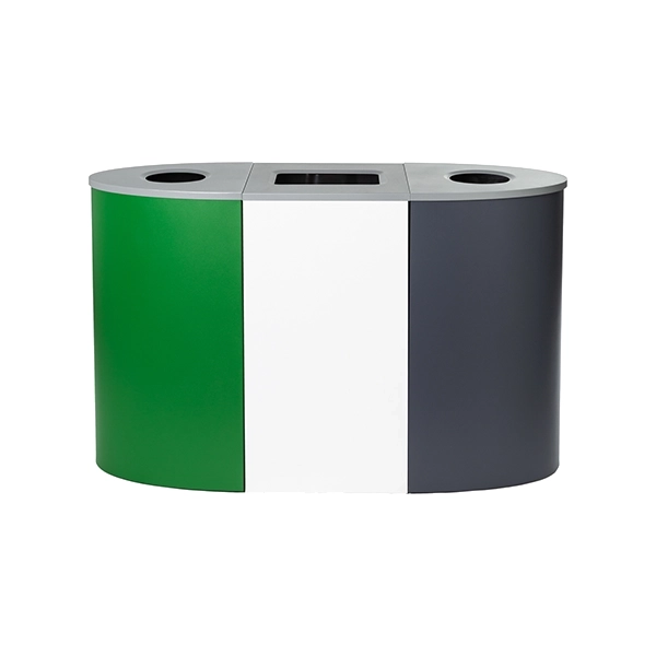 estación de reciclaje triple