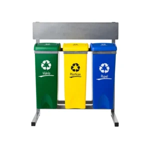 punto limpio de reciclaje de 3 contenedores